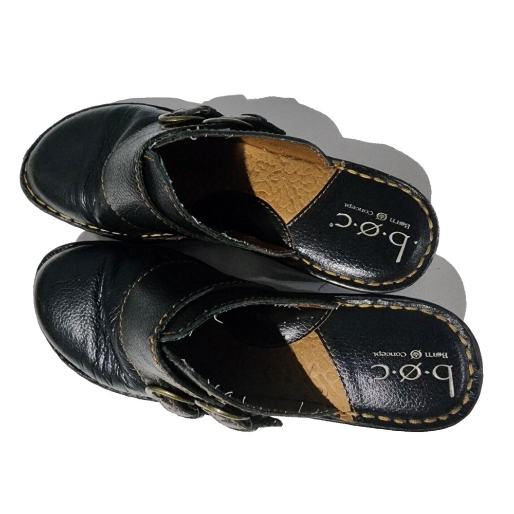 BOC Born Concepts 8 /39 Brown Leather Slip On Mule Clog Double Buckle - Picture 9 of 16